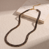 Serpelle Coffee snake-print necklace — complete necklace with gold-tone clasp