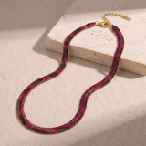 Serpelle Red snake-print necklace — complete necklace with gold-tone clasp