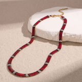 Serpelle Rose snake-print necklace — complete necklace with gold-tone clasp