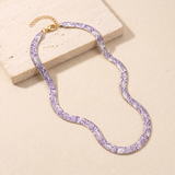 Serpelle White snake-print necklace — complete necklace with gold-tone clasp